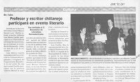 Profesor y escritor chillanejo participará en evento literario  [artículo].