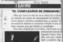 "El Cumpleaños de Emmanuel"  [artículo].