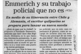 Emmerich y su trabajo policial que no es  [artículo].