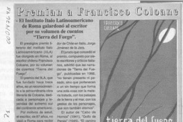 Premian a Francisco Coloane  [artículo].