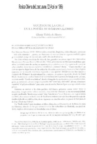 San Juan de la Cruz en la poesía de Dámaso Alonso