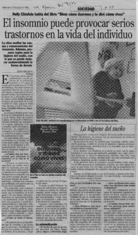 El insomnio puede provocar serios trastornos en la vida del individuo