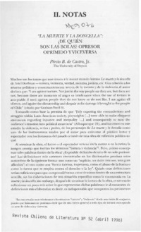 "La muerte y la doncella", ¿de quién son las bolas? opresor oprimido y viceversa