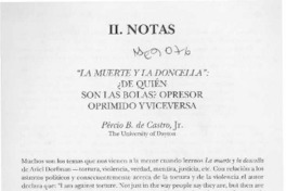 "La muerte y la doncella", ¿de quién son las bolas? opresor oprimido y viceversa