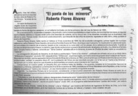 "El poeta de los mineros", Roberto Flores Alvarez  [artículo] Kadur Flores.