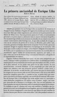 La primera ancianidad de Enrique Lihn  [artículo] Roberto Merino.