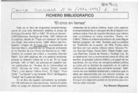 "El circo en llamas"  [artículo] Ramón Riquelme.