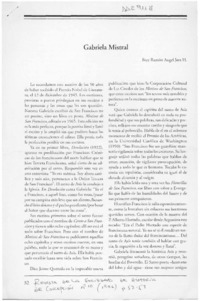 Gabriela Mistral  [artículo] Ramón Angel Jara H.