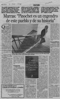 Marras, "Pinochet es un engendro de este pueblo y de su historia"