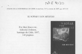 El soñar y los artistas  [artículo] Fernando Lolas Stepke.