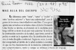Más allá del cuerpo  [artículo].