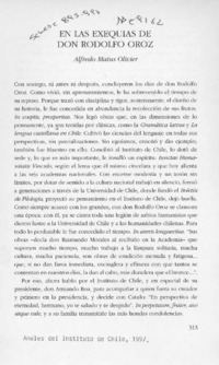 En las exequias de don Rodolfo Oroz  [artículo] Alfredo Matus Olivier.