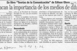 Destacan la importancia de los medios de difusión  [artículo] E. O.