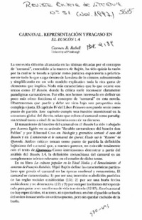 Carnaval, representación y fracaso en El Buscón  [artículo] Carmen R. Rabell.