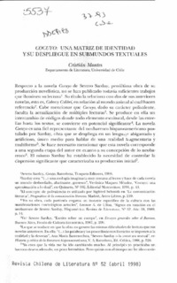 Cocuyo, una matriz de identidad y su despliegue en submundos textuales