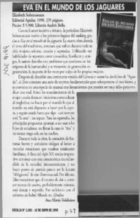 Eva en el mundo de los jaguares  [artículo] Ana María Valdivieso.