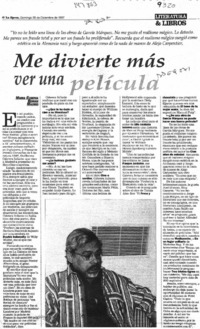 Me divierte más ver una película  [artículo] María Eugenia Román.