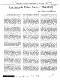 Los raros de Rubén Darío  [artículo] Miguel Angel Zapata.