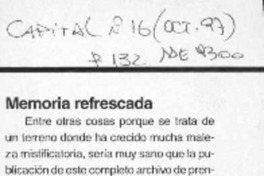 Memoria refrescada  [artículo].