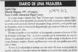 Diario de una pasajera  [artículo] Andrea Kottow.