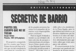 Secretos de barrio  [artículo] José Promis.