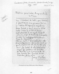 Palabras para Isabel, argonauta de la tierra  [artículo] Jorge Teillier.