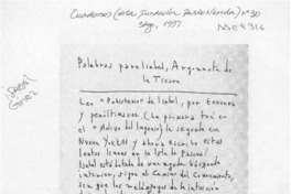 Palabras para Isabel, argonauta de la tierra  [artículo] Jorge Teillier.