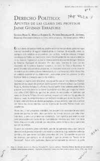 Derecho político, apuntes de las clases del profesor Jaime Guzmán Errázuriz