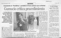 Gumucio critica procedimiento  [artículo].