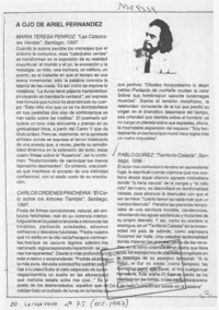 A ojo de Ariel Fernández  [artículo] Ariel Fernández.