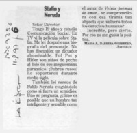 Stalin y Neruda  [artículo] María A. Barrera Guerrero.