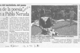 "Día de la poesía" regalan a Pablo Neruda  [artículo].