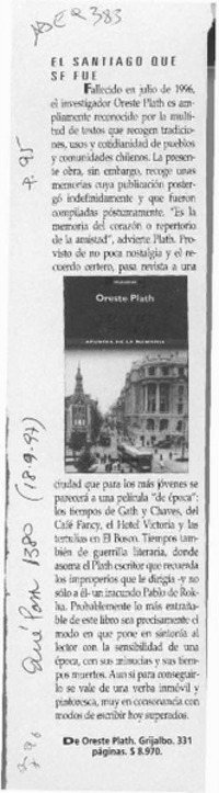 El Santiago que se fue