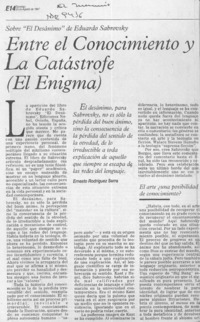 Entre el conocimiento y la catástrofe (El enigma)