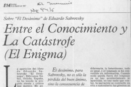 Entre el conocimiento y la catástrofe (El enigma)