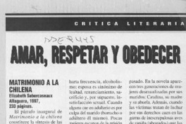 Amar, respetar y obedecer  [artículo] José Promis.