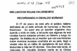 Recordando a Osvaldo Soriano  [artículo] Wellington Rojas Valdebenito.