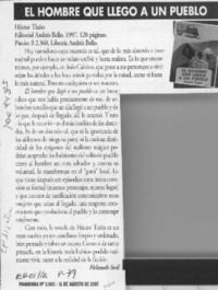 El hombre que llegó a un pueblo
