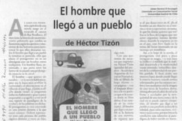El hombre que llegó a un pueblo  [artículo] Jaime Herrera D'arcangeli.