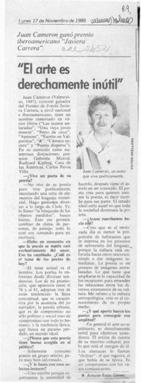 "El arte es derechamente inútil"