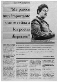 "Me parece muy importante que se reúna a los poetas dispersos"