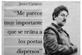 "Me parece muy importante que se reúna a los poetas dispersos"