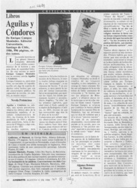 Aguilas y cóndores  [artículo] Gregorio Goldenberg.