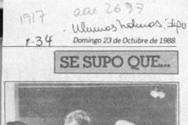 Se supo que --  [artículo].