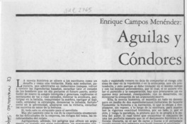 Aguilas y cóndores  [artículo] Braulio Arenas.