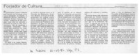 Forjador de cultura  [artículo] Arturo Semper.