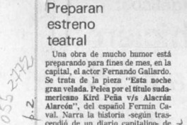 Preparan estreno teatral  [artículo].