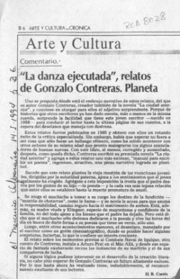 "La danza ejecutada", relatos de Gonzalo Contreras; Planeta  [artículo] H. R. Cortés.