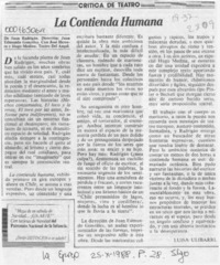 La contienda humana  [artículo] Luisa Ulibarri.