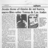 Jesús tiene el timón de mi barca, nuevo libro sobre Teresa de Los Andes